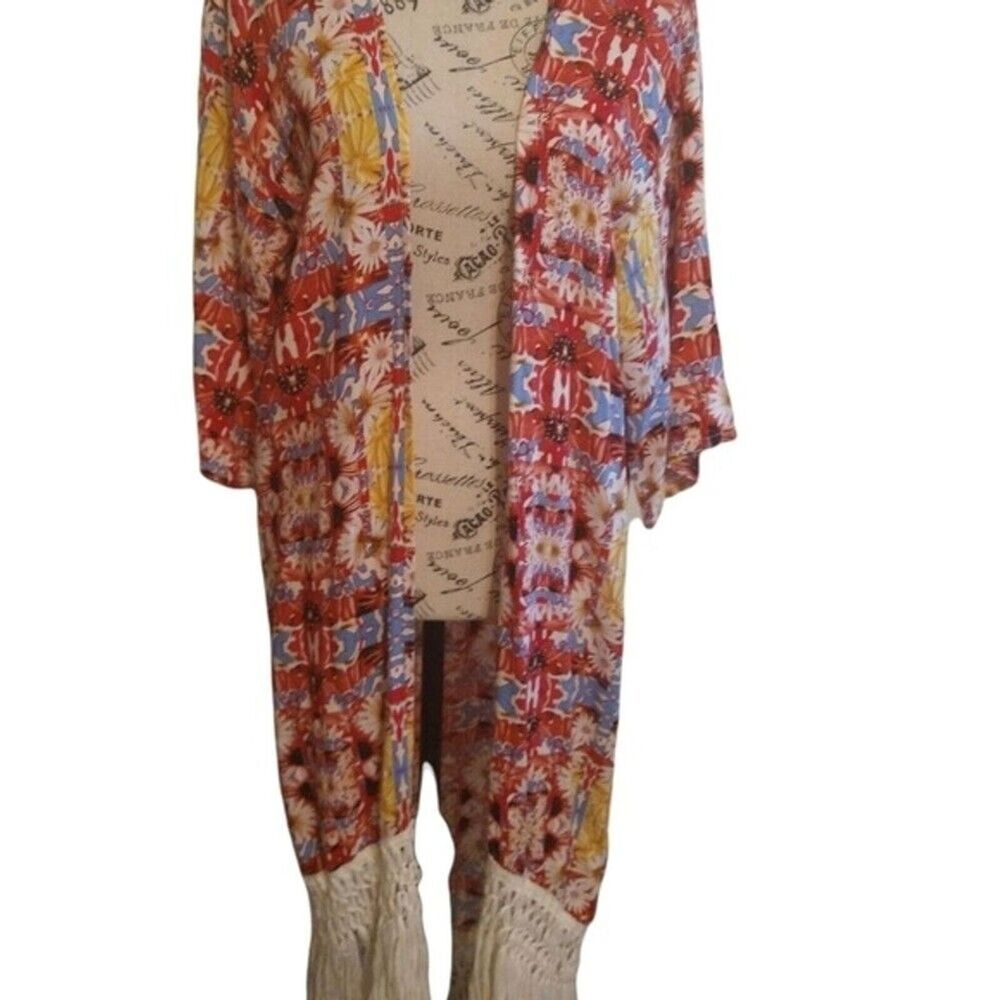 Minkpink Fringed Cape/Fringed Cardigan Boho Hippie Feminine Cottage Core